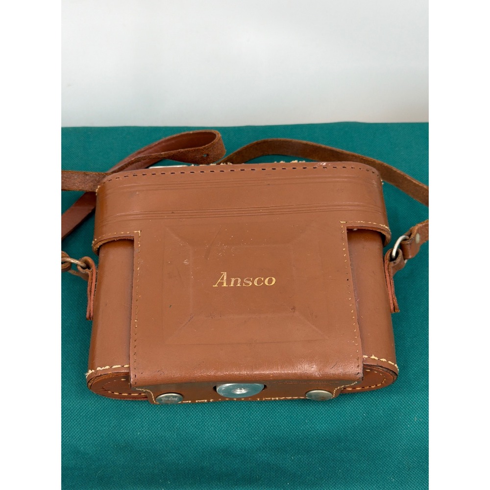 Vintage Ansco Speedex Special R Brown Leather Camera Case and Strap Cowhide USA‎